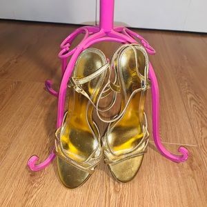Ralph Lauren Strappy Gold Leather Sandals Sz. 8